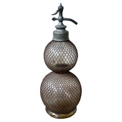 Antique French Double Gourd Glass Soda Syphon, circa 1890