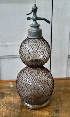Antique French Double Gourd Glass Soda Syphon, circa 1890