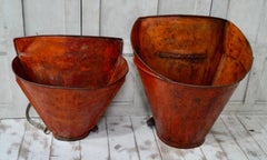 Rare Antique Pair of Antique French Copper Châteauneuf-du-Pape Grape Hods