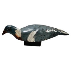 Vintage John Peskett Hand-Painted Aluminium Pigeon Decoy, 1946