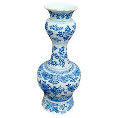 Jarrón holandés antiguo de Delft del siglo XVII con forma de calabaza doble, de alrededor de 1680