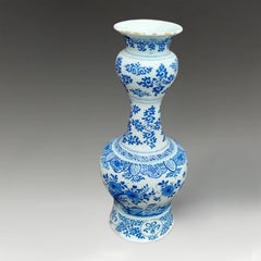 Jarrón holandés antiguo de Delft del siglo XVII con forma de calabaza doble, de alrededor de 1680