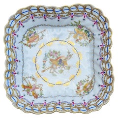 Antique Sèvres Napoleon III Gilt Porcelain Serving Dish, circa 1870