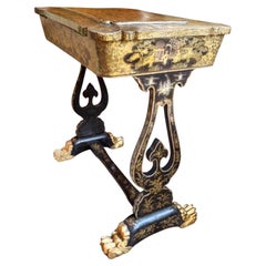 Antique Chinese Qing Export Lacquer and Gilt Sewing Table, circa 1800