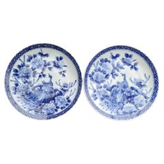 Antique Pair of Japanese Meiji Yamatoku Arita Porcelain Chargers
