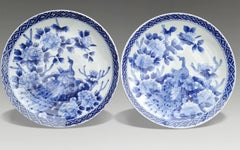 Antique Pair of Japanese Meiji Yamatoku Arita Porcelain Chargers