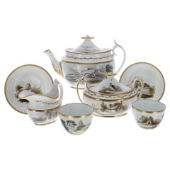 Antique Regency Spode Bat Pattern Gilt Porcelain Tea Service, circa 1810