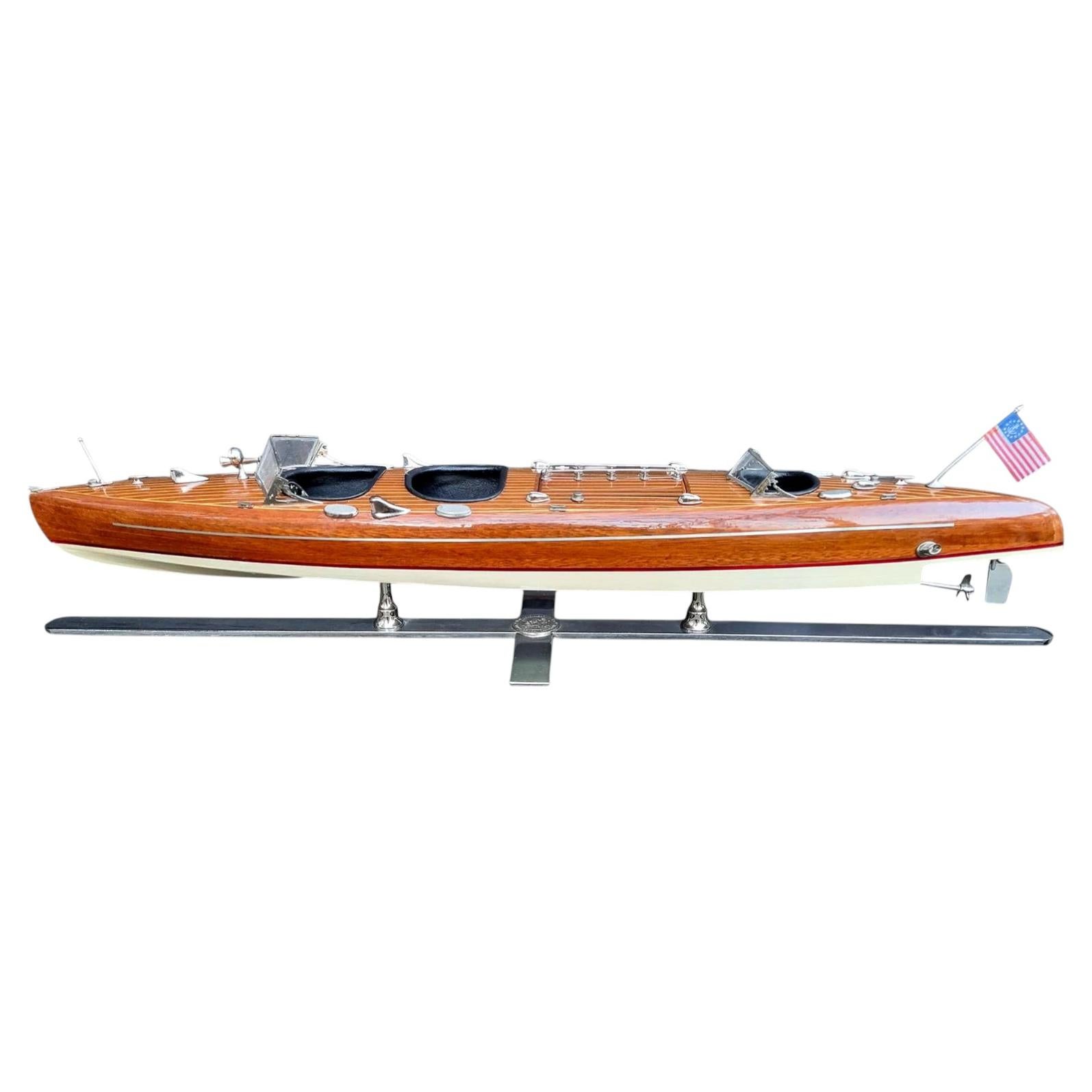 Monumental Antique English Model Pond Yacht on Wooden Cradle Stand For ...