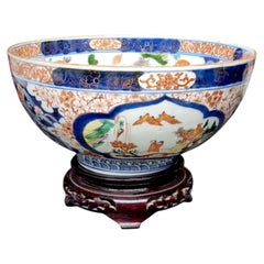 Antique Japanese Late Edo Arita Imari Porcelain Bowl