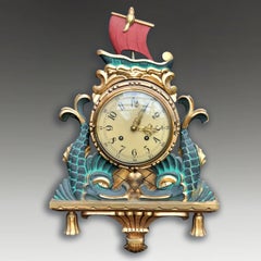 Mid Century Swedish Hasselblad and Erik Nilsson Gilt Wood Wall Clock