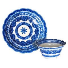 Antique Chinese Kangxi Period Porcelain Cup and Saucer, Late 17th Century