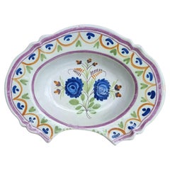 Antique French Faience Barber’s Bowl, Late 18th Century