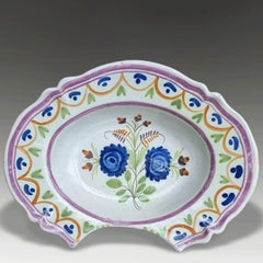 Antique French Faience Barber’s Bowl, Late 18th Century