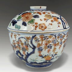 Japanese Early Edo Arita Imari Porcelain Bowl and Cover, circa 1700–1740