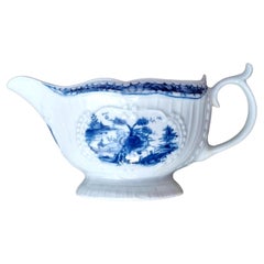 Antique First Period Dr Wall Worcester Porcelain Sauce Boat, circa 1760