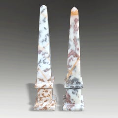 Antique Pair of Italian White Marble Grand Tour Obelisks, 19th Century