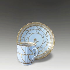 First Period Dr Wall Worcester Coffee Cup and Saucer by James Giles, circa 1770