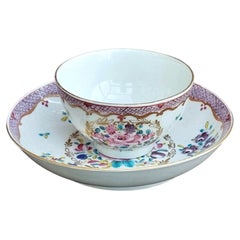 First Period Dr Wall Worcester Compagnie des Indes Cup and Saucer, circa 1770