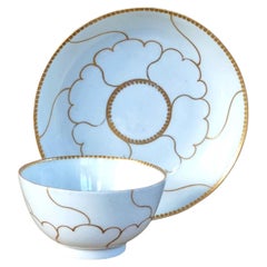 First Period Dr Wall Worcester Tea Bowl and Saucer by James Giles, ca 1768