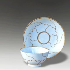 First Period Dr Wall Worcester Tea Bowl and Saucer by James Giles, ca 1768