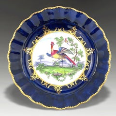 Antique Chamberlain Worcester “Fancy Birds” Porcelain Dish, circa 1840