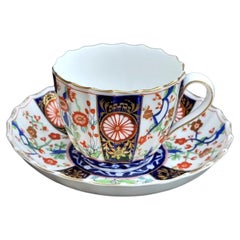 Antique Derby “Worcester” Pattern Porcelain Cup and Saucer, circa 1885