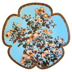 Antique Japanese Meiji Period Cloisonné Lobed Dish, 19th Century