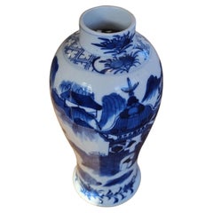 Chinese Qing Dynasty Blue and White Master of the Rocks Vase, 19th Century