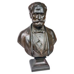 Antique French 19th Century Bronze Bust by Jean Bulio