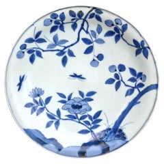 Japanese Edo Period Arita Kakiemon Blue and White Dish, Early 18th Century