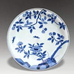 Japanese Edo Period Arita Kakiemon Blue and White Dish, Early 18th Century
