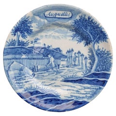 Antique Dutch Delft De Porceleyne Bijl “Augustus” Twelve Months Dish, circa 1770