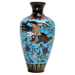Antique Japanese Meiji Cloisonné Vase with Ho-Ho Bird, 19th Century