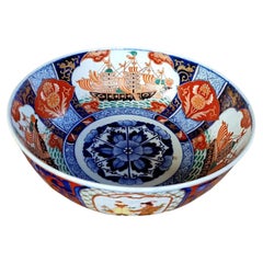 Large Japanese Meiji Period Imari “Black Ship” Bowl with European Traders