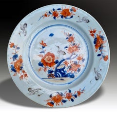 Antique Chinese Kangxi Imari Porcelain Dish with Cranes, circa 1710