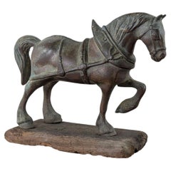 Mid-Victorian English Bronze Carriage Horse Saddler’s Trade Display, circa 1850
