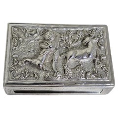 Antique 19th Century High Grade Solid Silver Box with Drawer