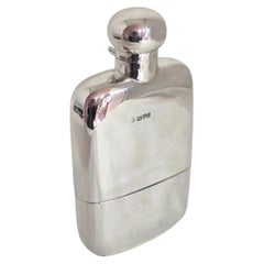 Edwardian Sterling Silver Hip Flask by George Nathan & Ridley Hayes Chester 1901