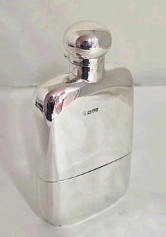 Edwardian Sterling Silver Hip Flask by George Nathan & Ridley Hayes Chester 1901