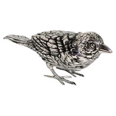 Antique Early 20th Century Continental Solid Silver Bird Model