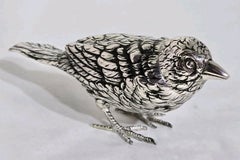 Antique Early 20th Century Continental Solid Silver Bird Model