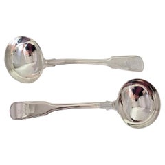 Antique George III Sterling Silver Sauce Ladles by Solomon Hougham, 1810