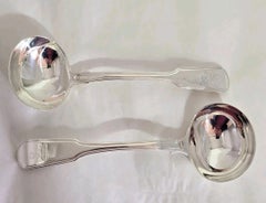 Antique George III Sterling Silver Sauce Ladles by Solomon Hougham, 1810
