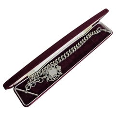 Antique Edwardian Sterling Silver Albert Watch Chain by Britton & Sons, 1919