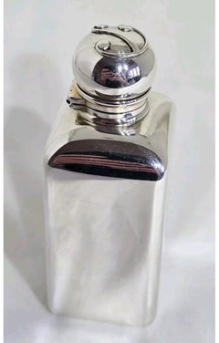 Antique Edwardian Sterling Silver Gilt Scent Bottle by Alfred Clark, 1904