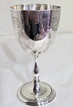 Antique Victorian Sterling Silver Chalice by Roberts & Belk, Sheffield 1877
