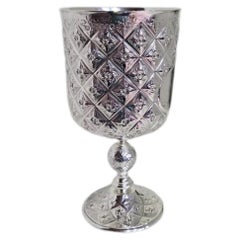 Victorian Gothic Sterling Silver Chalice by Charles Boyton II, London 1866