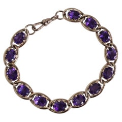 Vintage 9 Carat Yellow Gold Amethyst Bracelet, Sheffield 1992