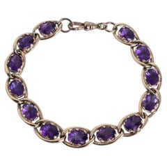 Vintage 9 Carat Yellow Gold Amethyst Bracelet, Sheffield 1992
