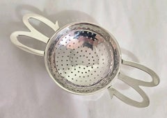 Mid Century George VI Sterling Silver Tea Strainer, Sheffield 1948
